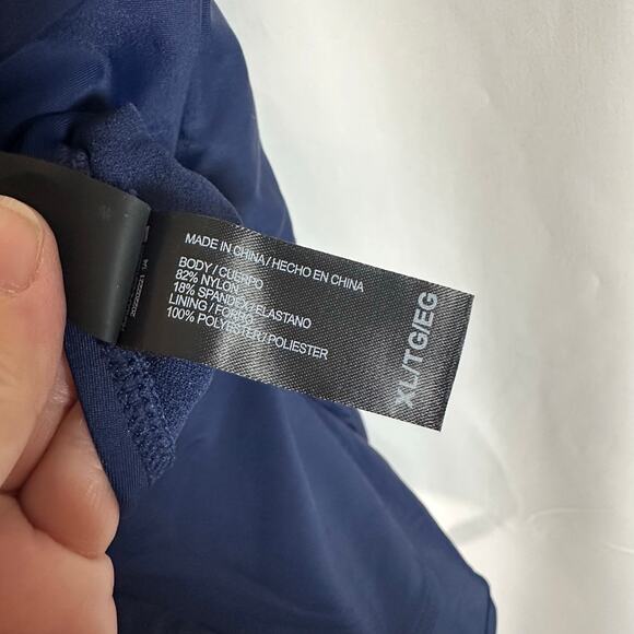 NWOT Hurley Women's One Piece Cross Back Swimsuit Sz XL Navy Blue‎ - Picture 5 of 10